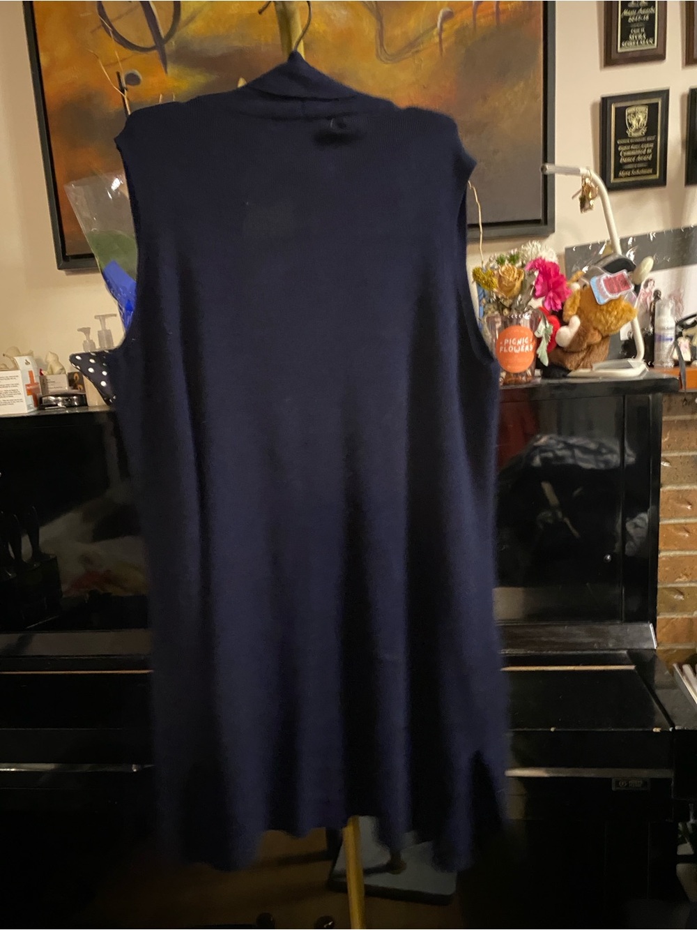 Dunnes Navy Ribbed Knit Top - Picture 6 of 6